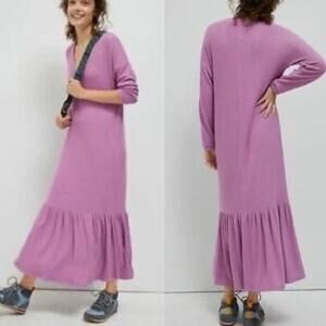 Saturday Sunday NWT Anthropologie Taylor Flounced Soft Ribbed Knit Maxi Dress